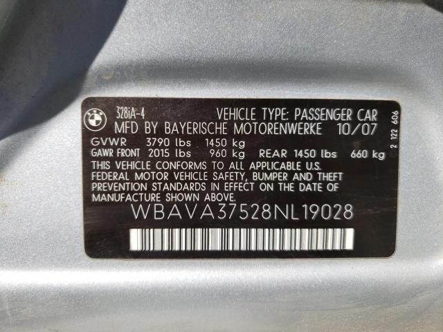 Photo 10 from auction – 2008 BMW 328 I with VIN WBAVA37528NL19028