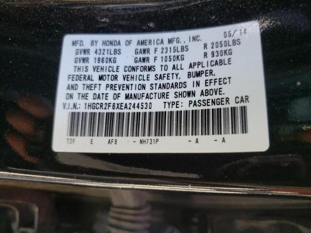Photo 10 from auction – 2014 HONDA ACCORD EXL with VIN 1HGCR2F8XEA244530
