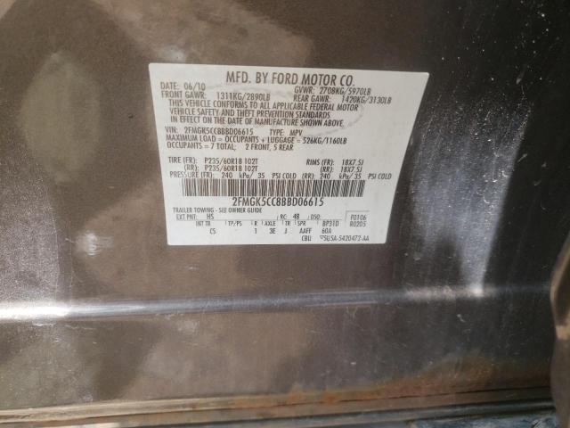 Photo 10 from auction – 2011 FORD FLEX SEL with VIN 2FMGK5CC8BBD06615