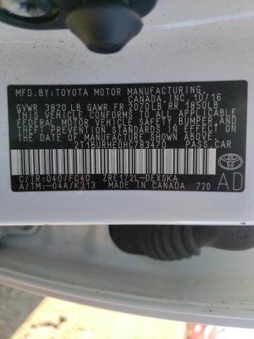 Photo 10 from auction – 2017 TOYOTA COROLLA L with VIN 2T1BURHE0HC783470