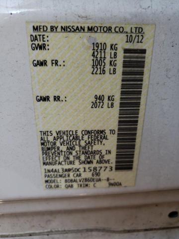 Photo 10 from auction – 2013 NISSAN ALTIMA SL with VIN 1N4AL3AP5DC158773