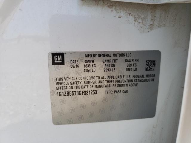 Photo 10 from auction – 2016 CHEVROLET MALIBU LS with VIN 1G1ZB5ST8GF331253