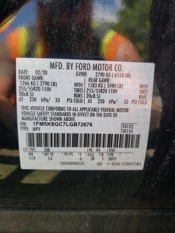 Photo 10 from auction – 2020 FORD EXPLORER S with VIN 1FM5K8GC7LGB72676