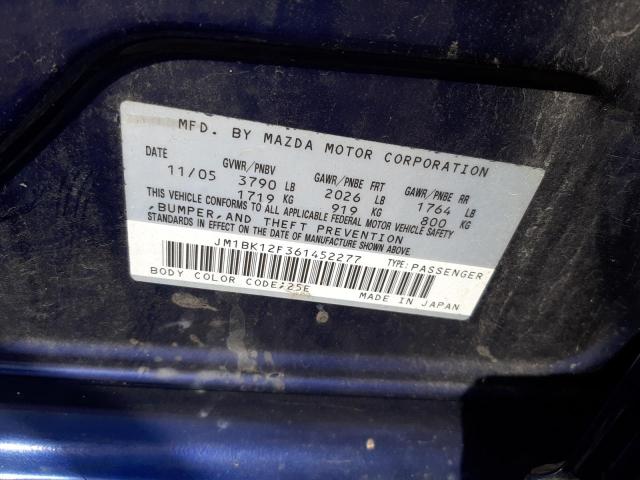 Photo 10 from auction – 2006 MAZDA 3 I with VIN JM1BK12F361452277