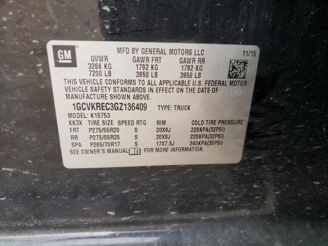 Photo 10 from auction – 2016 CHEVROLET SILVERADO with VIN 1GCVKREC3GZ136409