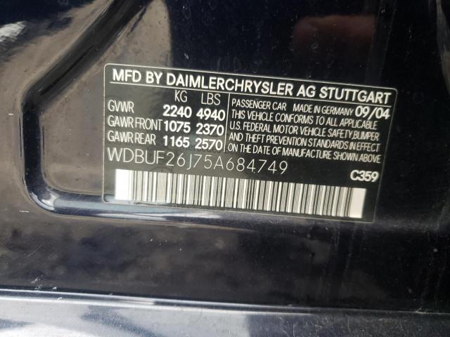 Photo 10 from auction – 2005 MERCEDES-BENZ E 320 CDI with VIN WDBUF26J75A684749