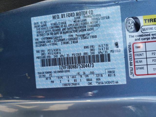Photo 10 from auction – 2007 FORD MUSTANG with VIN 1ZVFT80N875304473
