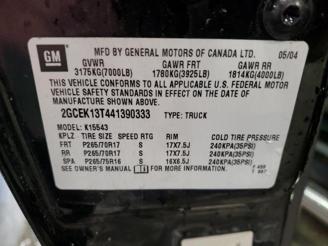 Photo 10 from auction – 2004 CHEVROLET SILVERADO with VIN 2GCEK13T441390333