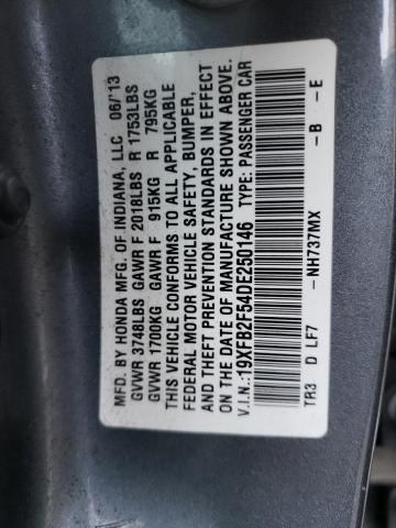Photo 10 from auction – 2013 HONDA CIVIC LX with VIN 19XFB2F54DE250146