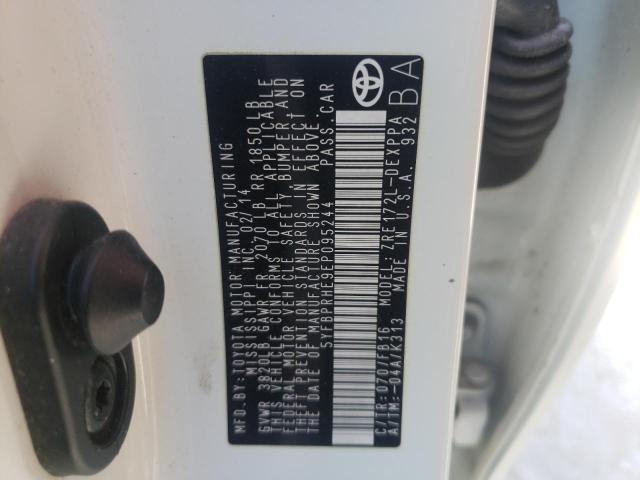 Photo 10 from auction – 2014 TOYOTA COROLLA EC with VIN 5YFBPRHE9EP095244