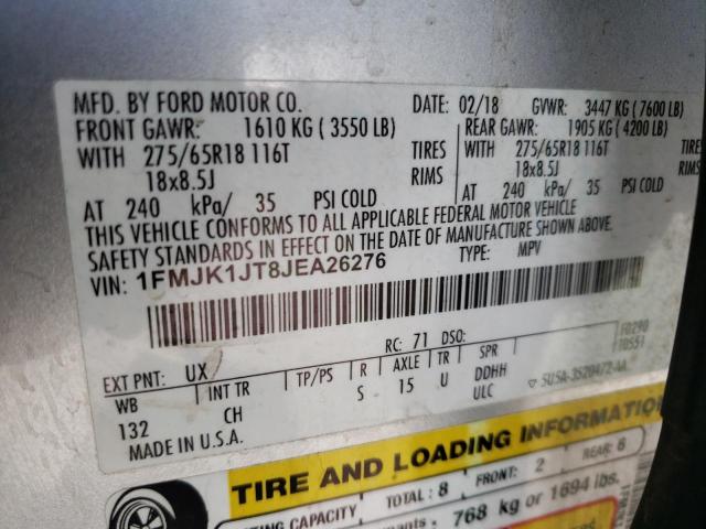 Photo 10 from auction – 2018 FORD EXPEDITION with VIN 1FMJK1JT8JEA26276