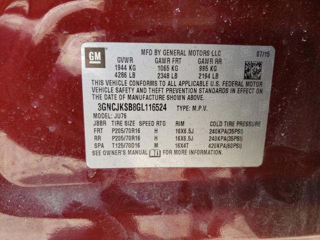 Photo 10 from auction – 2016 CHEVROLET TRAX LS with VIN 3GNCJKSB8GL116524