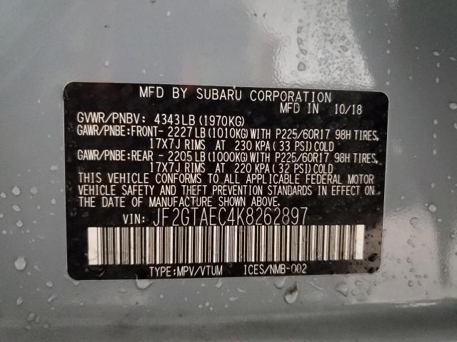 Photo 10 from auction – 2019 SUBARU CROSSTREK with VIN JF2GTAEC4K8262897