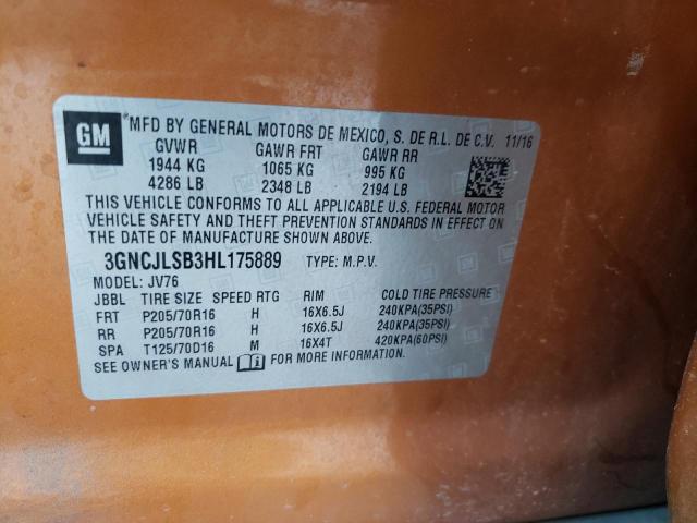 Photo 10 from auction – 2017 CHEVROLET TRAX 1LT with VIN 3GNCJLSB3HL175889