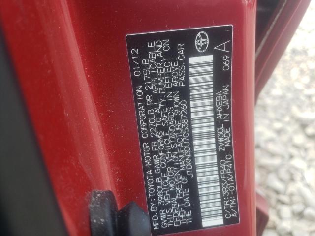Foto 10 de la subasta – 2012 TOYOTA PRIUS con VIN JTDKN3DU7C5387260