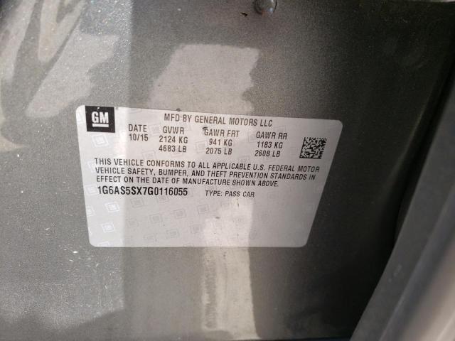 Photo 10 from auction – 2016 CADILLAC CTS PERFOR with VIN 1G6AS5SX7G0116055