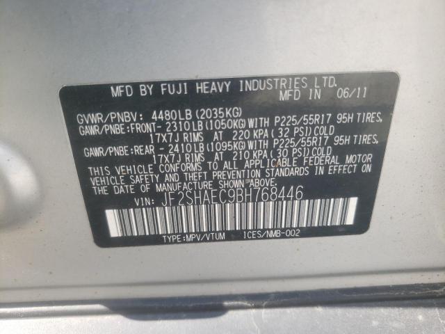 Photo 10 from auction – 2011 SUBARU FORESTER L with VIN JF2SHAEC9BH768446
