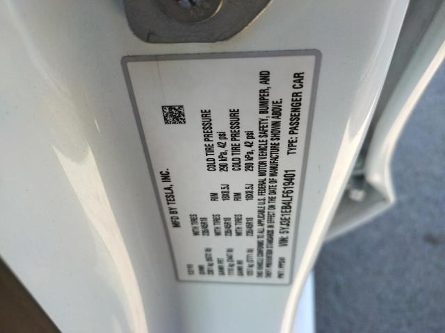 Photo 10 from auction – 2020 TESLA MODEL 3 with VIN 5YJ3E1EB4LF619401