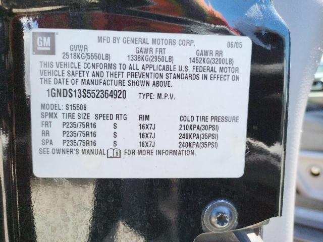 Photo 10 from auction – 2005 CHEVROLET TRAILBLAZE with VIN 1GNDS13S552364920
