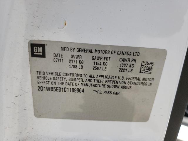 Photo 10 from auction – 2012 CHEVROLET IMPALA LT with VIN 2G1WB5E31C1109864