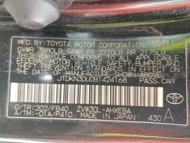 Photo 10 from auction – 2011 TOYOTA PRIUS with VIN JTDKN3DU0B1424168