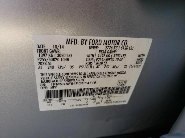 Photo 10 from auction – 2015 FORD EXPLORER L with VIN 1FM5K8F84FGB14719