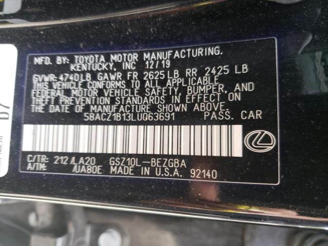 Photo 10 from auction – 2020 LEXUS ES 350 BAS with VIN 58ACZ1B13LU063691