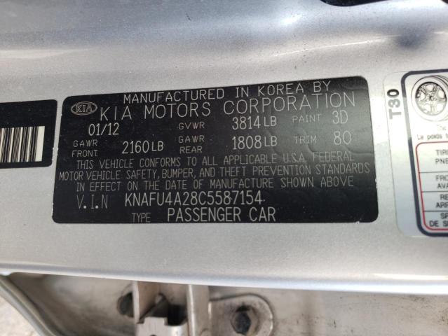 Photo 10 from auction – 2012 KIA FORTE EX with VIN KNAFU4A28C5587154