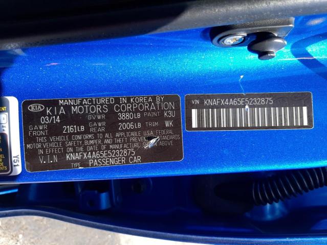 Photo 10 from auction – 2014 KIA FORTE LX with VIN KNAFX4A65E5232875