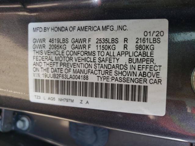 Photo 10 from auction – 2020 ACURA TLX TECHNO with VIN 19UUB2F63LA004188