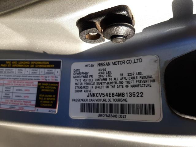 Photo 10 from auction – 2004 INFINITI G35 with VIN JNKCV54E84M813522