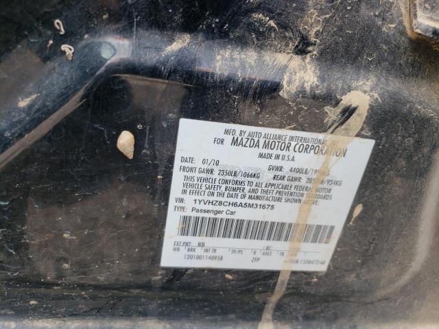 Photo 10 from auction – 2010 MAZDA 6 I with VIN 1YVHZ8CH6A5M31675