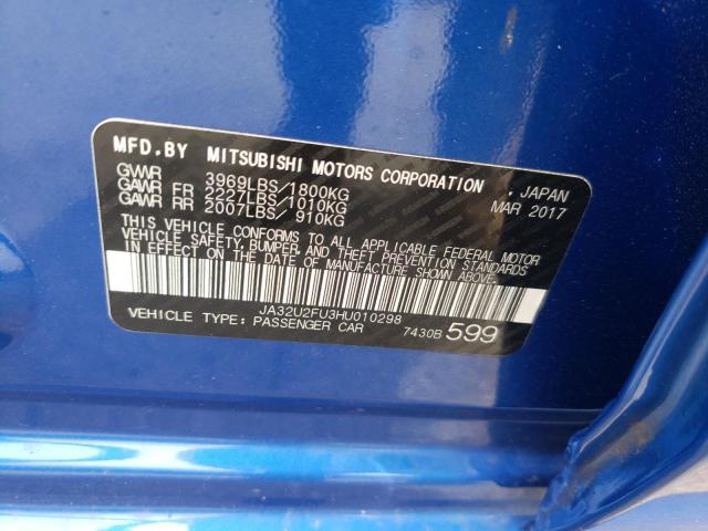 Photo 10 from auction – 2017 MITSUBISHI LANCER ES with VIN JA32U2FU3HU010298