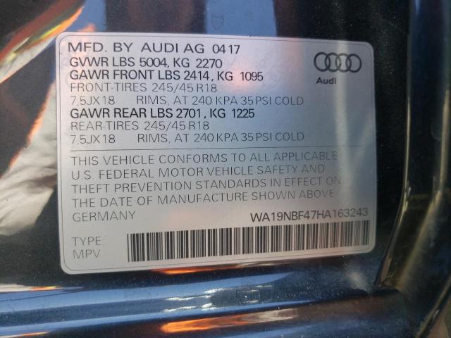 Photo 10 from auction – 2017 AUDI A4 ALLROAD with VIN WA19NBF47HA163243