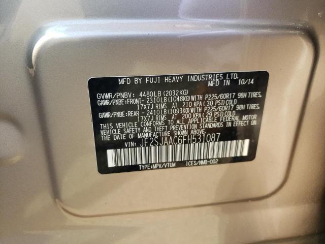 Photo 10 from auction – 2015 SUBARU FORESTER 2 with VIN JF2SJAAC6FH531087
