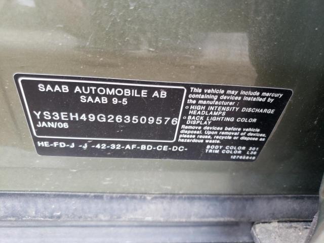 Photo 10 from auction – 2006 SAAB 9-5 AERO with VIN YS3EH49G263509576
