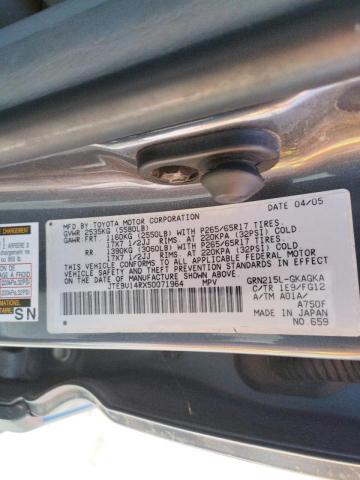 Foto 10 de la subasta – 2005 TOYOTA 4RUNNER SR con VIN JTEBU14RX50071964