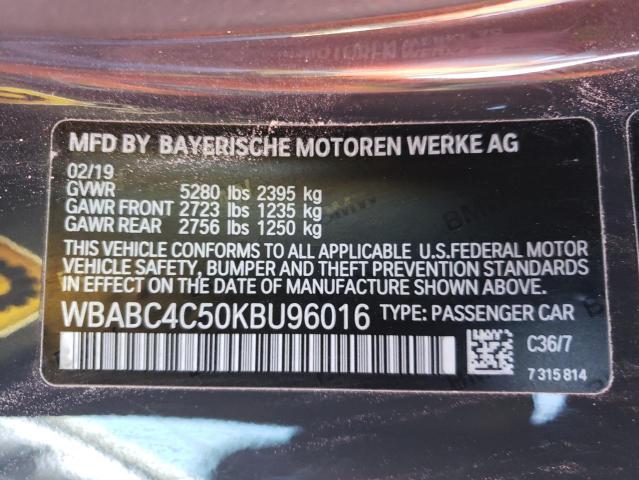 Photo 10 from auction – 2019 BMW M850XI with VIN WBABC4C50KBU96016