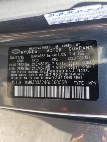Photo 10 from auction – 2016 HYUNDAI TUCSON LIM with VIN KM8J33A24GU160359