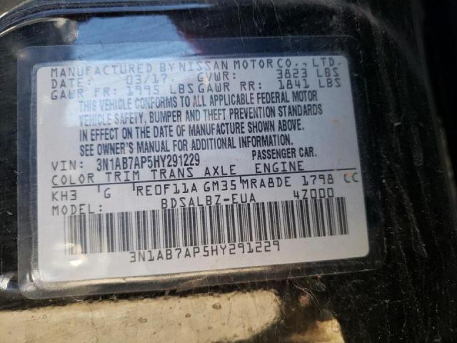Photo 10 from auction – 2017 NISSAN SENTRA with VIN 3N1AB7AP5HY291229