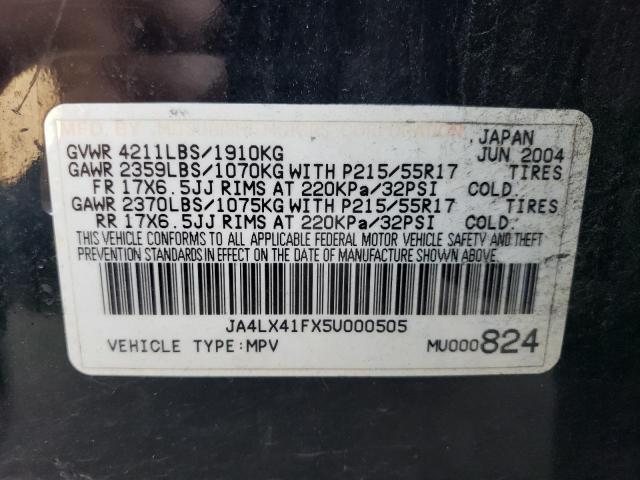 Photo 10 from auction – 2005 MITSUBISHI OUTLANDER with VIN JA4LX41FX5U000505