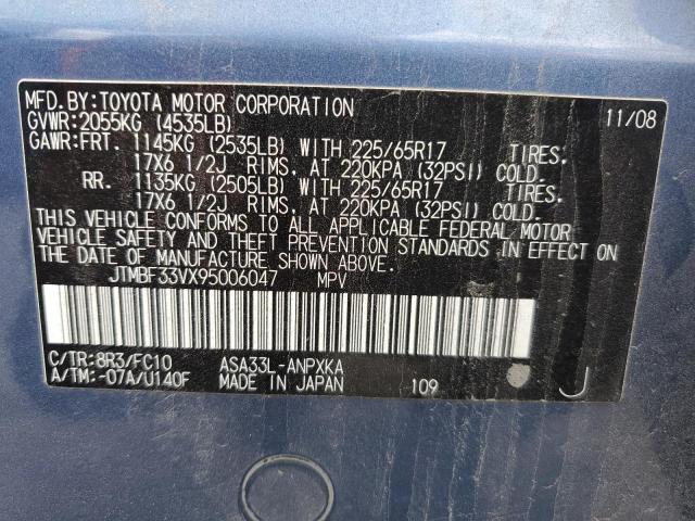 Photo 10 from auction – 2009 TOYOTA RAV4 with VIN JTMBF33VX95006047