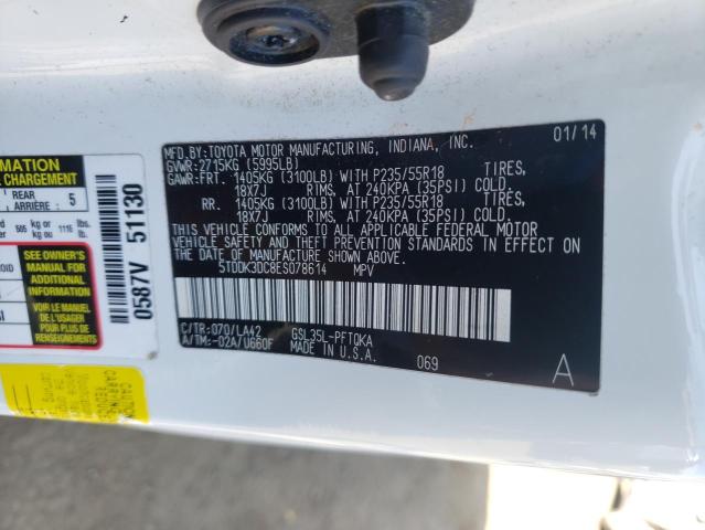 Photo 10 from auction – 2014 TOYOTA SIENNA XLE with VIN 5TDDK3DC8ES078614