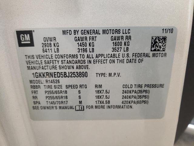 Photo 10 from auction – 2011 GMC ACADIA SLE with VIN 1GKKRNED5BJ253890