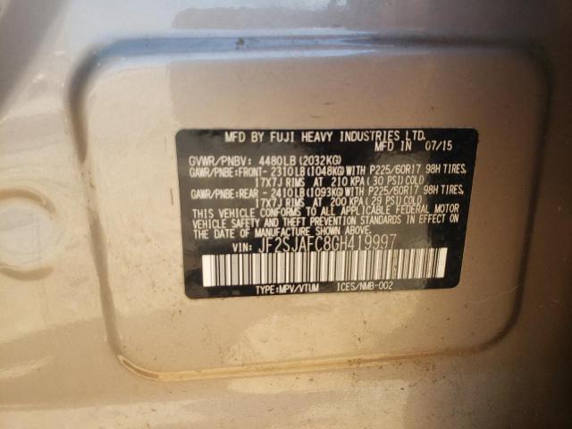 Photo 10 from auction – 2016 SUBARU FORESTER 2 with VIN JF2SJAFC8GH419997