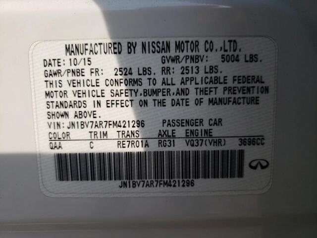 Photo 10 from auction – 2015 INFINITI Q50 BASE with VIN JN1BV7AR7FM421296