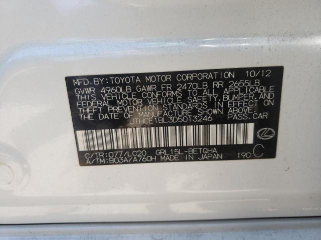 Photo 10 from auction – 2013 LEXUS GS 350 with VIN JTHCE1BL3D5013246