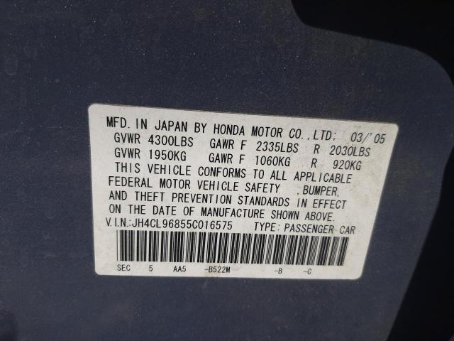 Photo 10 from auction – 2005 ACURA TSX with VIN JH4CL96855C016575