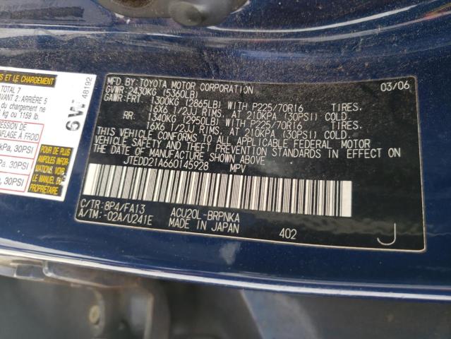 Photo 10 from auction – 2006 TOYOTA HIGHLANDER with VIN JTEDD21A660145928