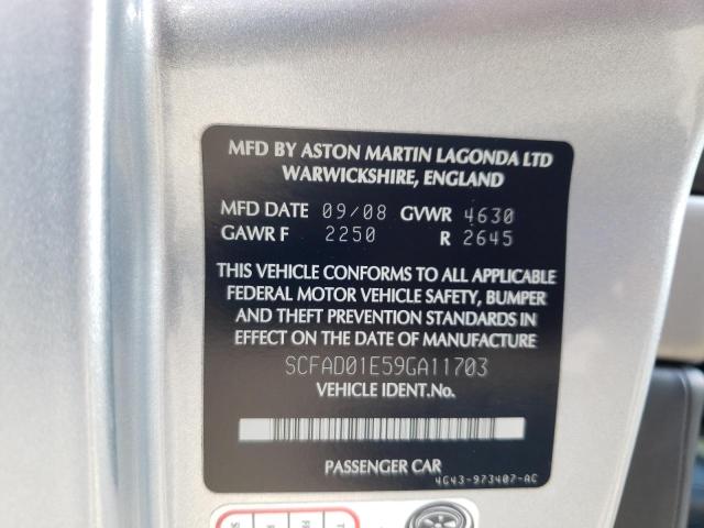 Photo 10 from auction – 2009 ASTON MARTIN DB9 with VIN SCFAD01E59GA11703